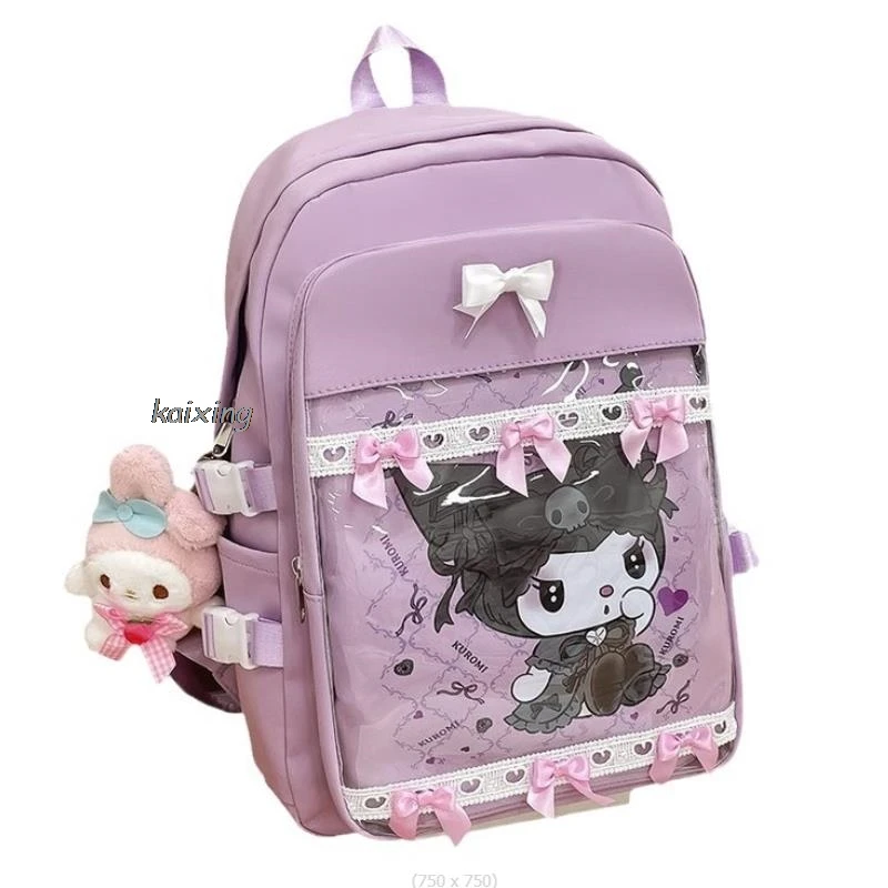 

Cute Melody Kuromi Cosplay Backpack Student School Shoulder Bag Teentage Laptop Travel Rucksack Large Travel Bag Birthday Gift