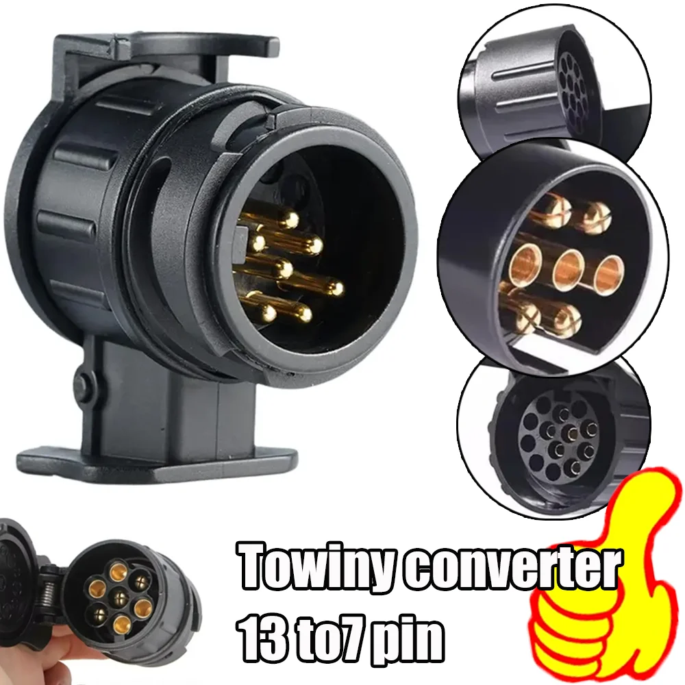

13 Pin To 7 Pin Towing Adaptor High-quality Car Necessary Waterproof 12V Electric Socket Converter Connector Auto Accessories