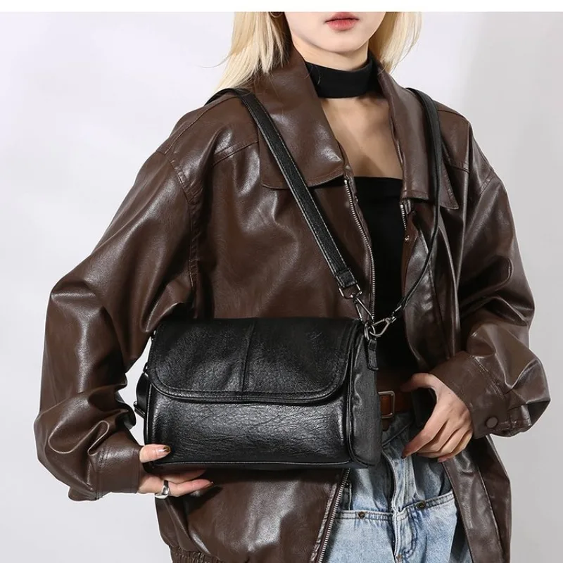 High End Practical Diaper Bag Women's Luxury Leather Tote Vintage Crossbody Bag Minimalist Designer Large Capacity Elegant