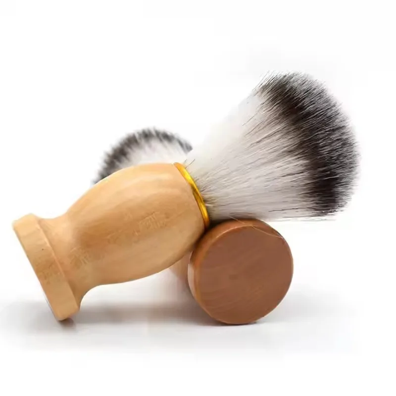 Bart-Rasiercremeschale, Rasierseifenbecher für Männer mit Rasierschaumbürste, Rasierschale aus Holz