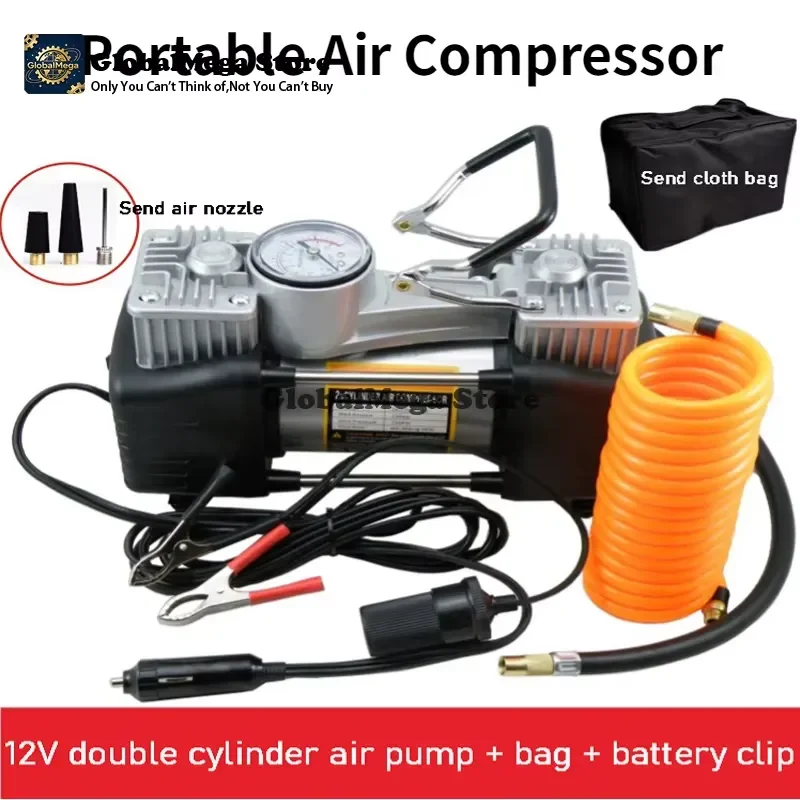 2026 Latest Portable 12V 220V Air Compressor for Car Motorcycle Bike Tyre Inflator Electric Vehicle Air Pump Compact Auto