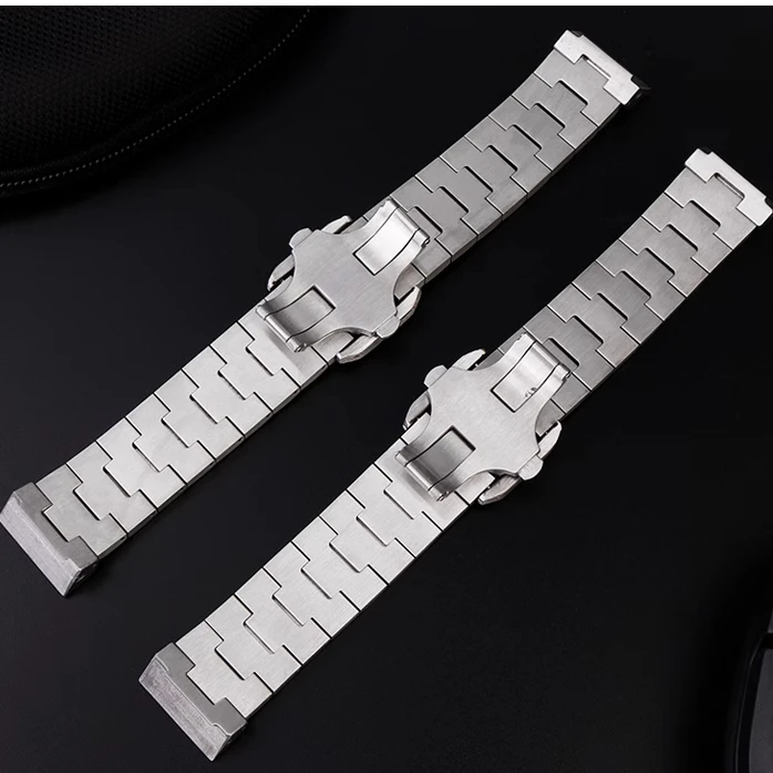 High quality Accessories For Cartier Santos 100 Solid Rivet Watch Strap 23mm WSSA0009 stainless steel watchband butterfly buckle