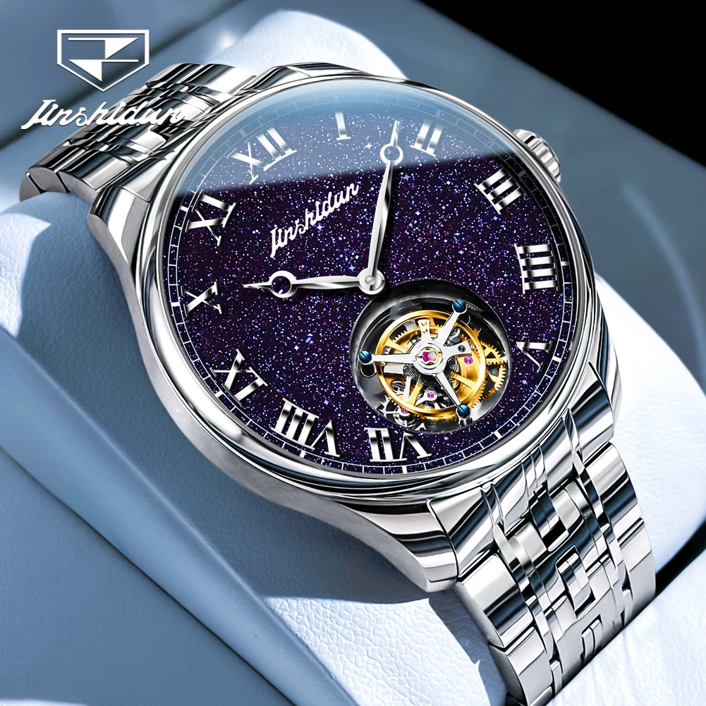 New high-end art and mechanical combined tourbillon automatic mechanical watch, fashionable luminous waterproof men's watch.