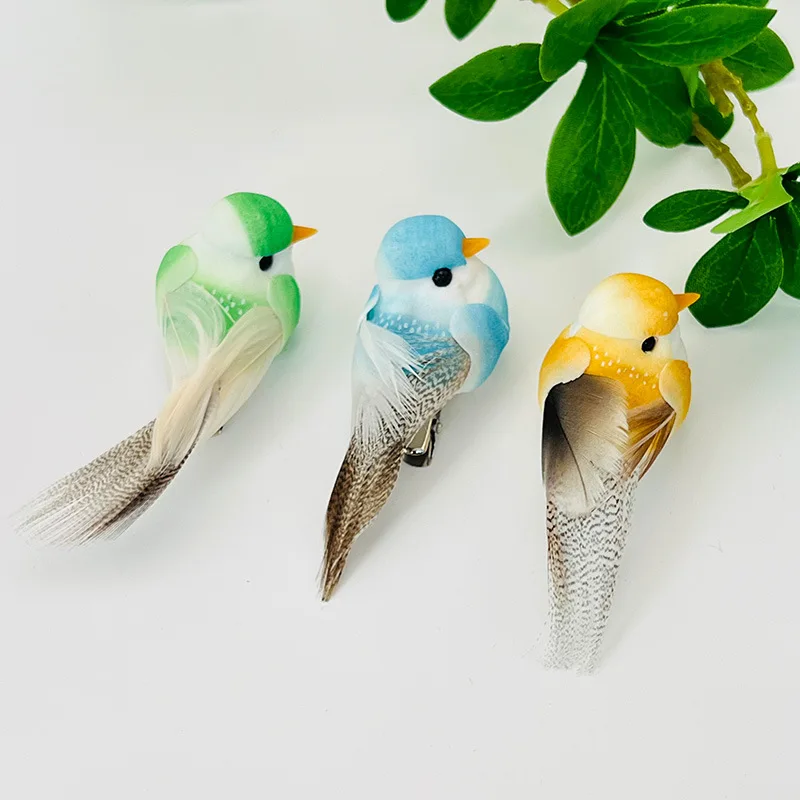 Children's Puzzle Toys Simulation Colorful Foam Feather Bird Toy Model Garden Creative Scene Decorative Ornaments Best Gifts