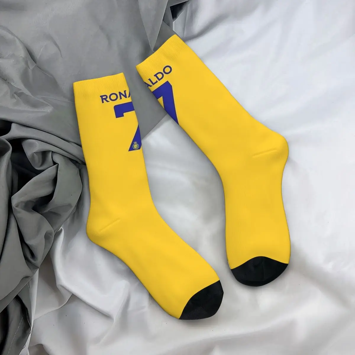 Ronaldos 7 Al Stockings Nassr Football Club Design Trendy Socks Spring Non Slip Socks Women Men Cycling High Quality Socks