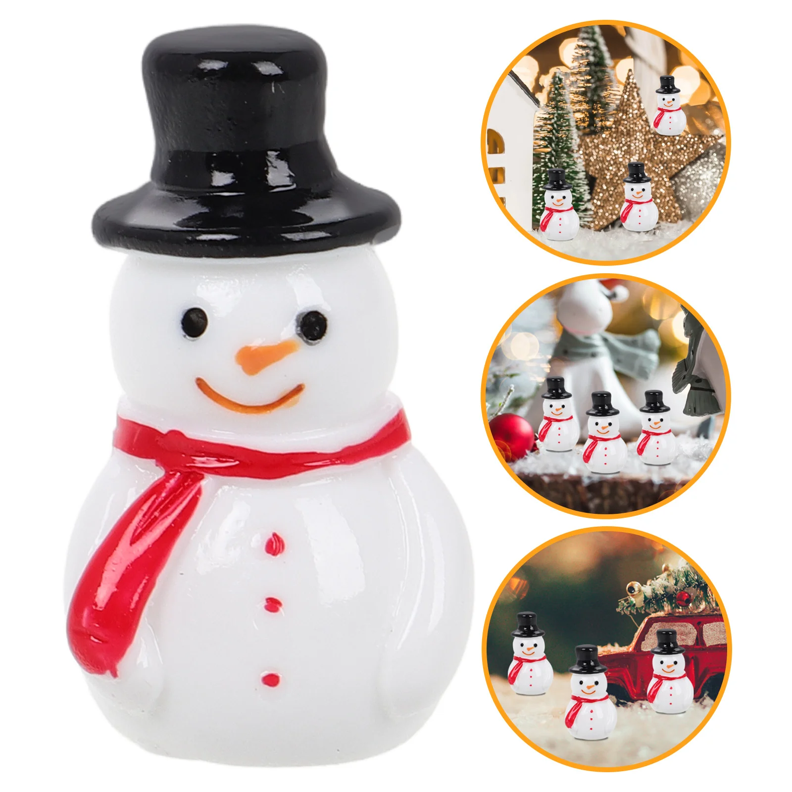 

30Pcs Mini Snowman Figurines Long-Lasting Resin Material Fashionable Colorful Design for Indoor Outdoor Holiday Season