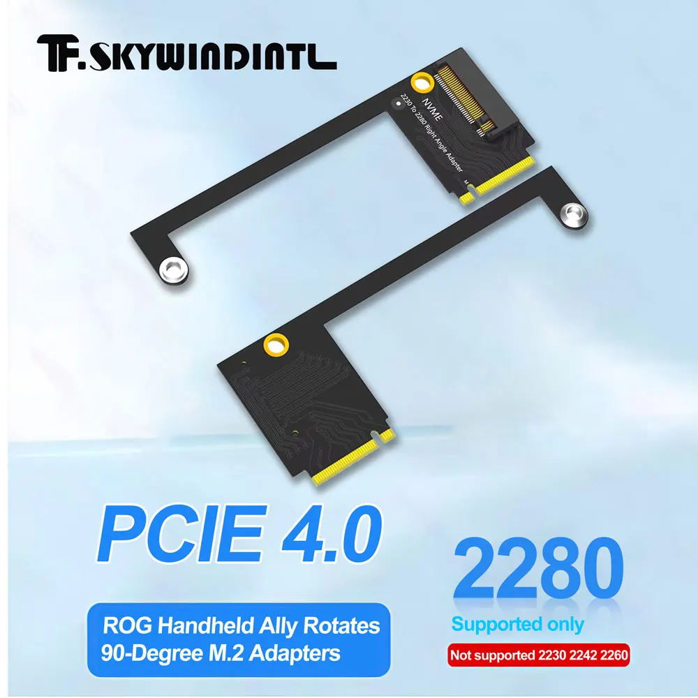 

ROG ALLY 90-градусный адаптер M.2 SSD PCIE 4.0 2230–2280, плата расширения жесткого диска, поддерживает портативное охлаждение для игр
