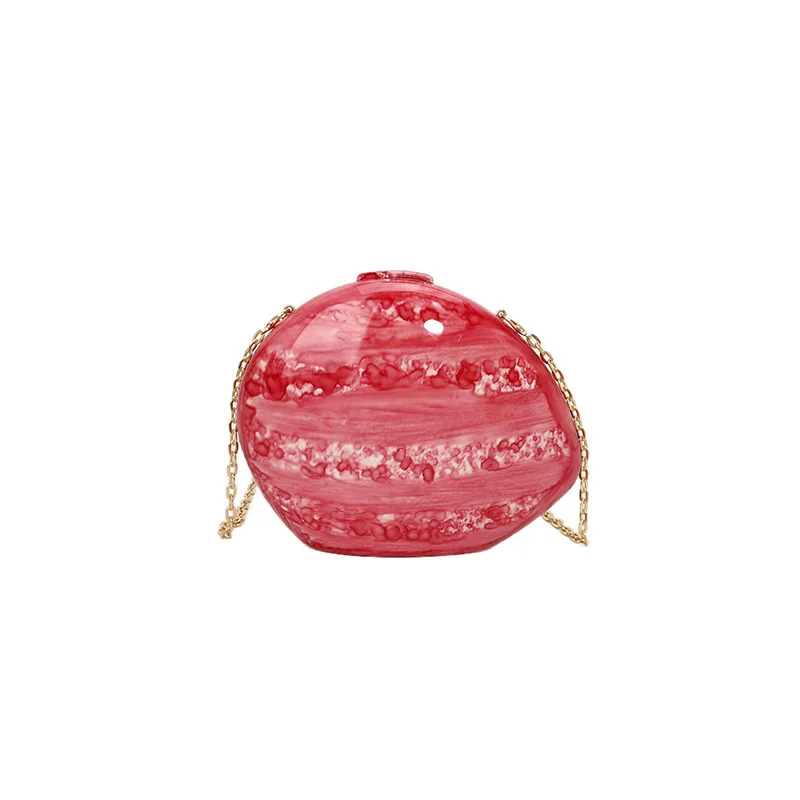 

Luxury Acrylic Goose Egg Marble Irregular Crossbody Bag Bright Face Simple Gradient Personality Dinner Bag Chain Shoulder Bags