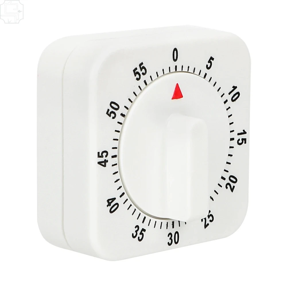 HILIFE Practical 60 Minutes Kitchen Timer Cooking Tools White Square Mechanical Timer Countdown Alarm Reminder