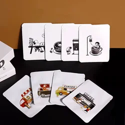 200PCS Open Top Aluminum Foil Ear Drip Coffee Packaging Bag DIY Matcha Cocoa Tea Snack Candy Sugar Heat Sealing Storage Pouches