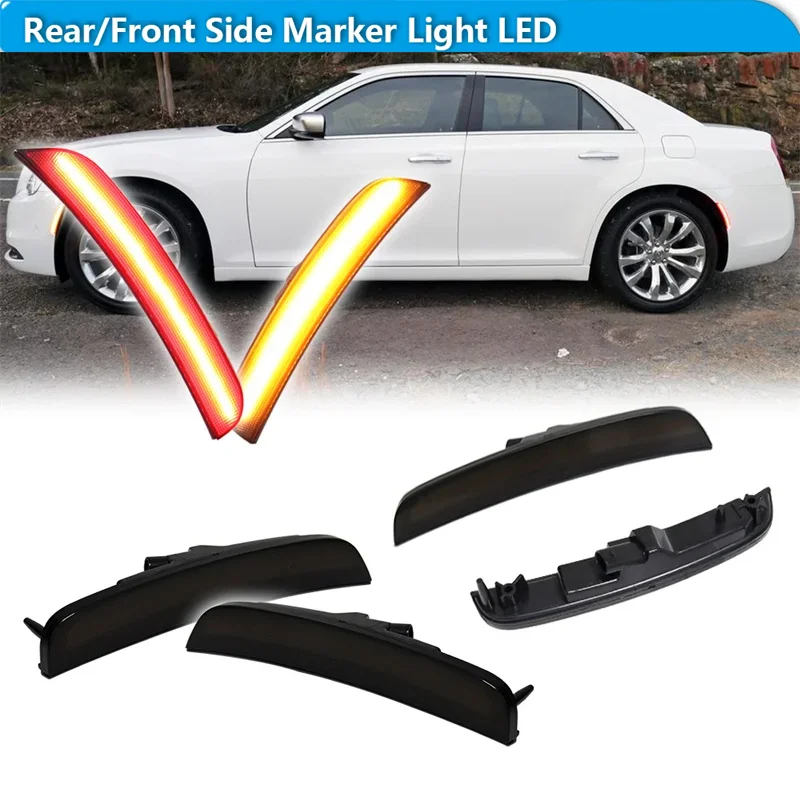 

Для Chrysler 300 2015-2023 Fender Flare Lights Автомобильный светодиодный передний/задний бампер Боковые габаритные указатели поворота Парковочные огни 12 В