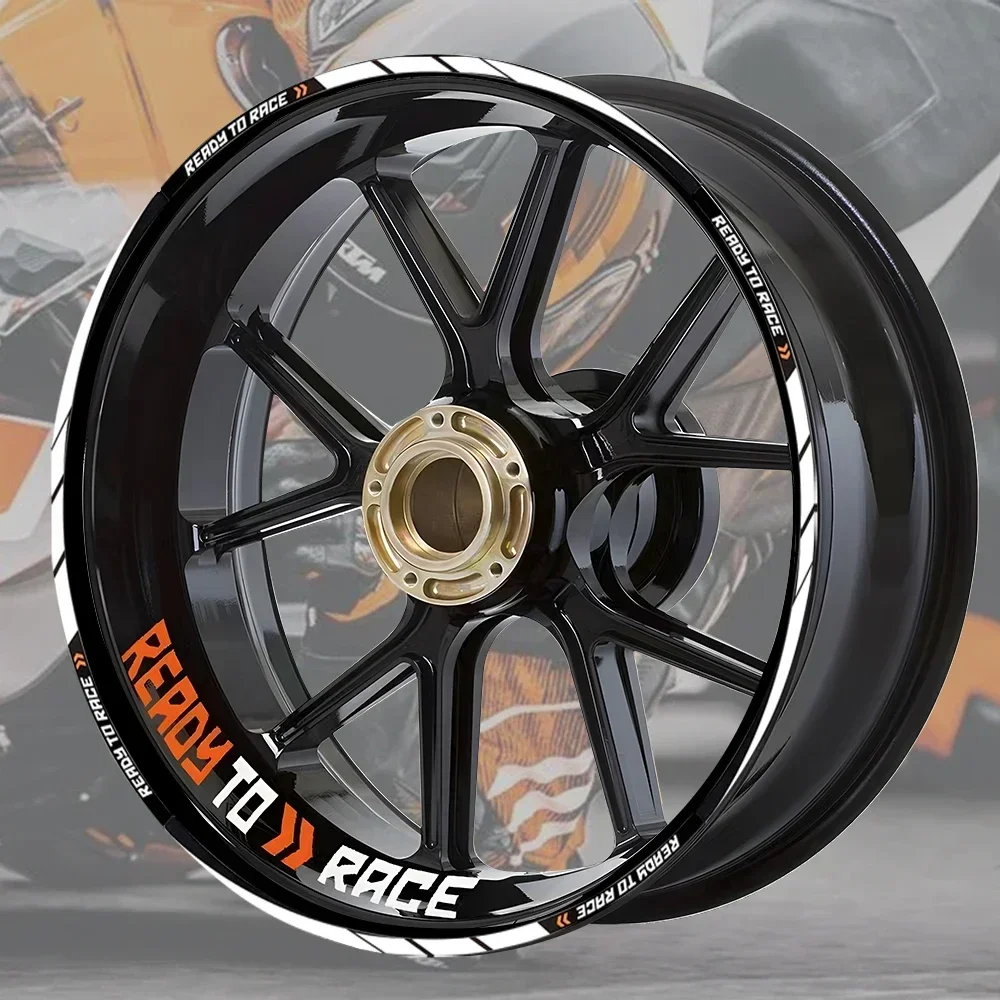 

Motorcycle Wheel Sticker Reflective Racing Rim Hub Strips Decals Accessories for KTM 1290 Super Adventure R S T