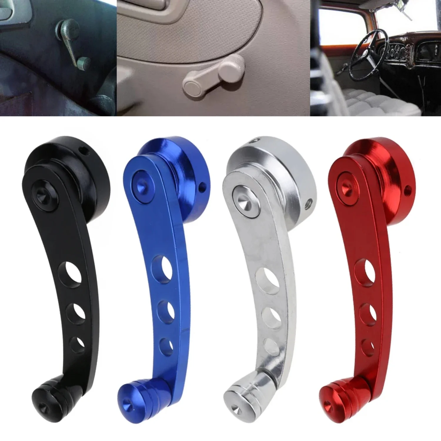 

he look of your car - upgrade your vehicle with this sleek and modern 2-piece aluminum alloy car window close crank handle set -