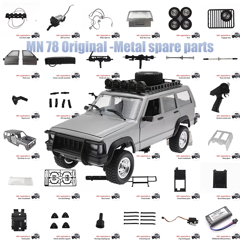 MN-piezas de repuesto para coche teledirigido MN78 MN-78, conjunto de caja de cambios, lámpara Servo, control remoto, parachoques de neumáticos, eje delantero y trasero, tablero principal