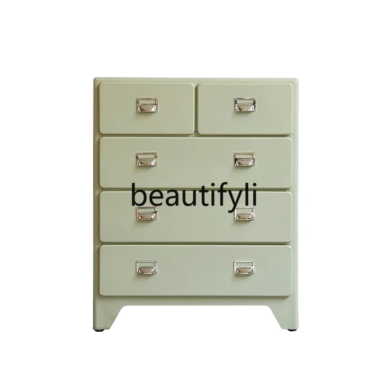 Retro iron cabinet four-layer chest of drawers metal drawer storage cabinet