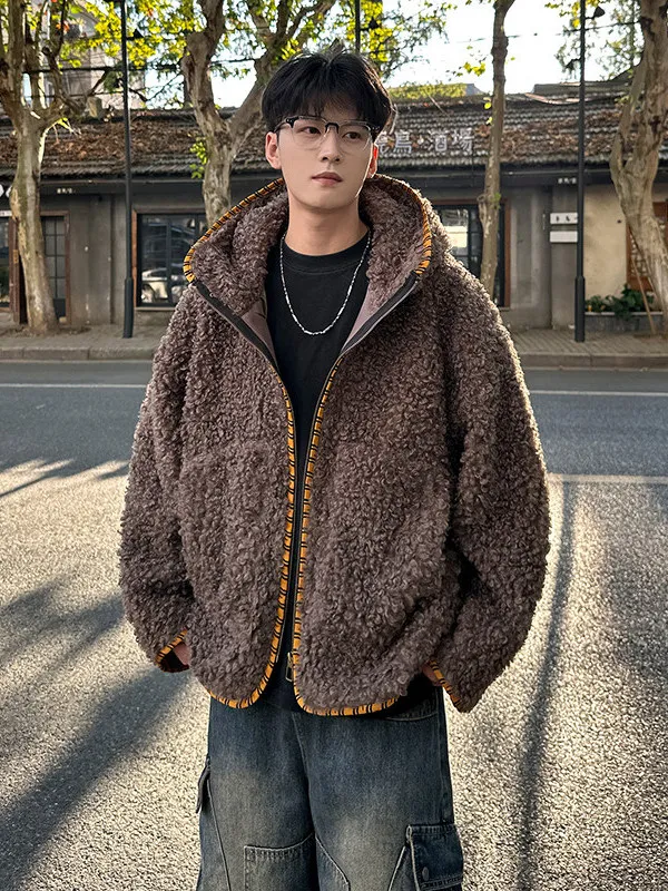 

TANGZ STUDIO Утепленное ретро-пальто с тигровым принтом и капюшоном, зимнее модное городское пальто с длинными рукавами на молнии, теплое пальто