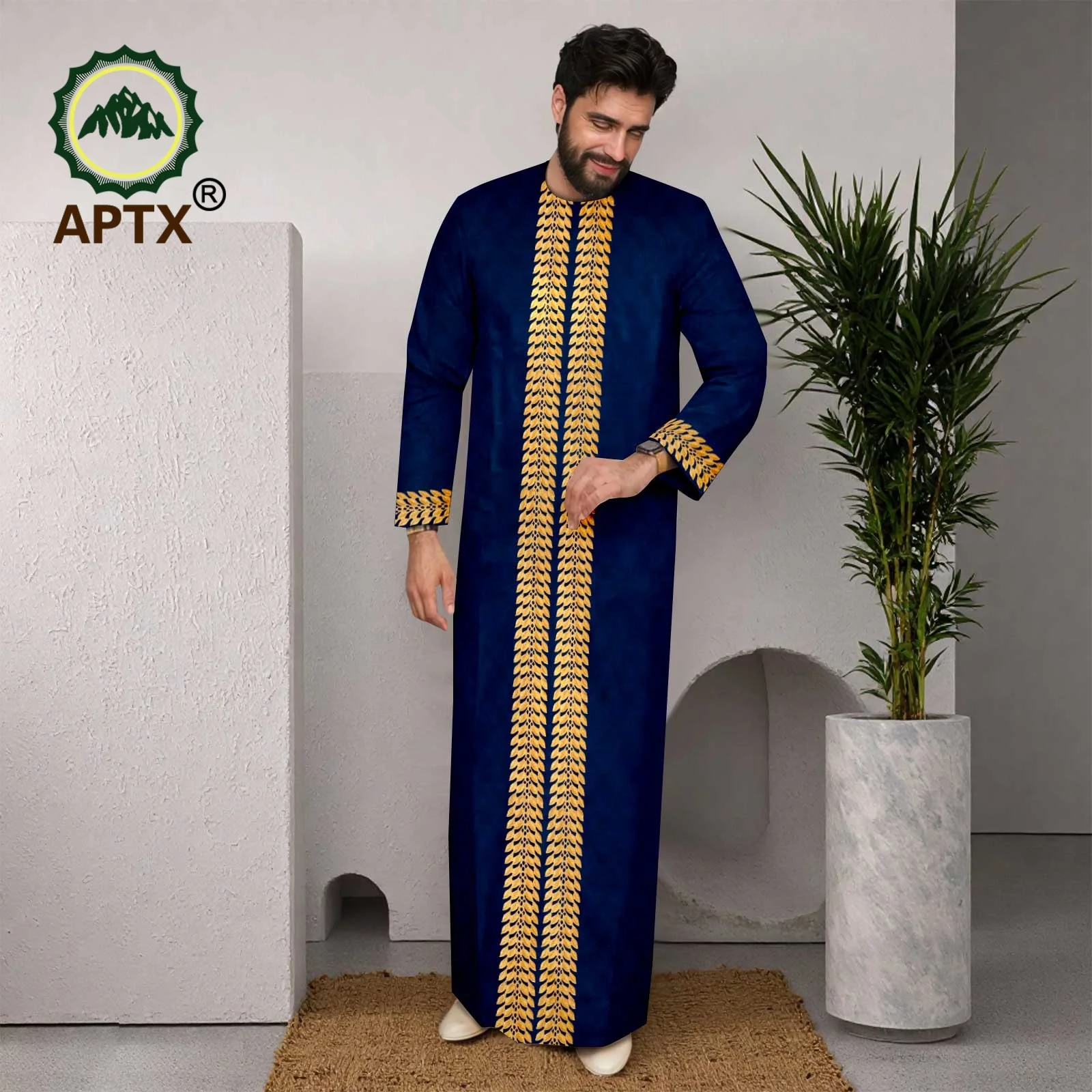 APTX Muslim Men Robe Abaya Long Sleeve Embroidery Festival Set Casual Men 3-Pcs Suit Abaya Middle East Arab Clothes 2514012