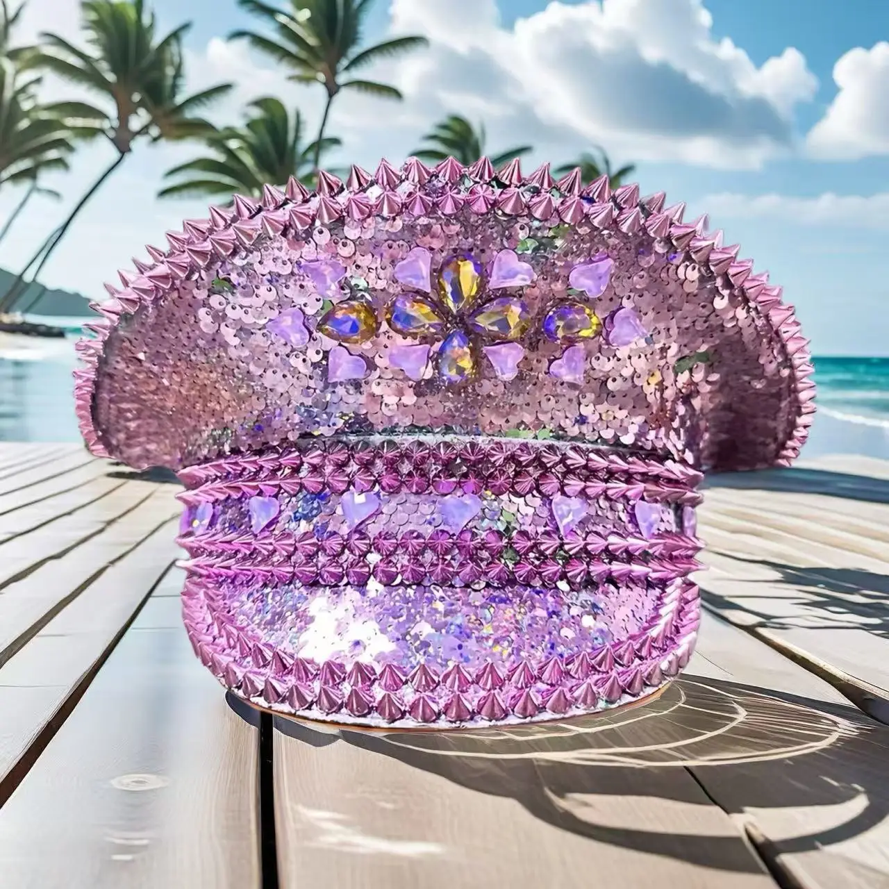 

Капитанская шляпа в стиле стимпанк со стразами для карнавала, Марди Гра, винтажные военные аксессуары и кепка для мужчин и женщин