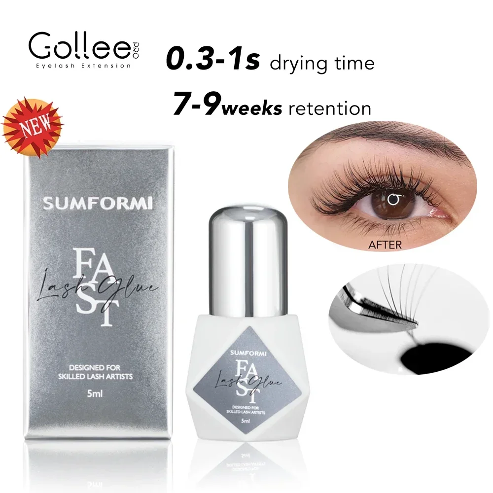 Gollee Super Bonder Eyelash Sealant  SUMFORMI 0.5s Dry Thin Lash Glue Low Odor Eyelashes Glue Waterproof Lash Extension Supplies