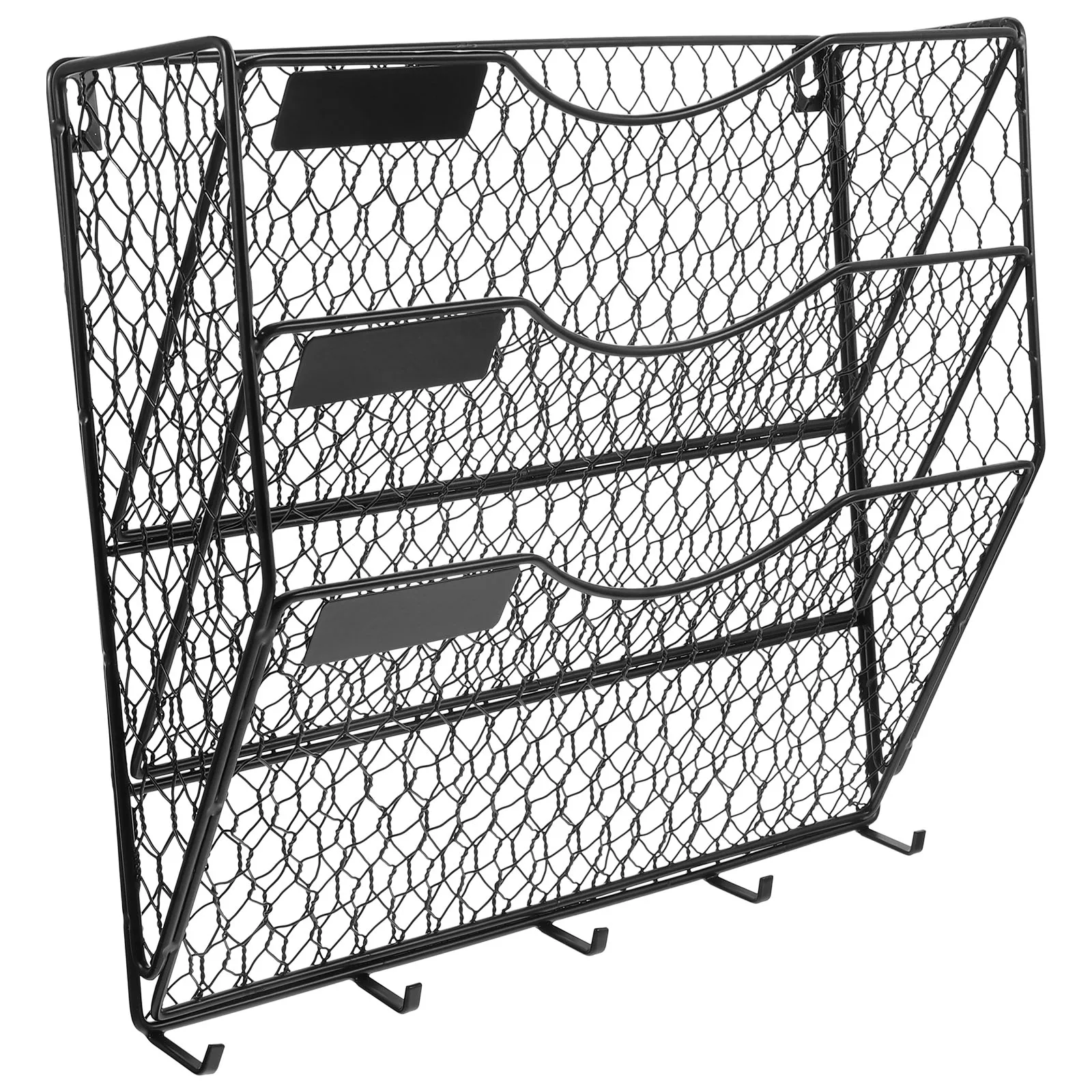 

Metal Magazine Wall Rack Wire Baskets Vertical File Organizer Tiered Design Office Bathrooms Hanging Wall Basket