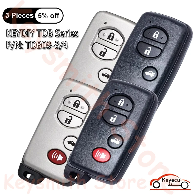 

KEYECU KEYDIY KD TDB Series TDB03-3 TDB03-4 4D Умный дистанционный ключ для платы Toyota: 0140 3370 5290 F433 A433 0500 6601 0111 6221