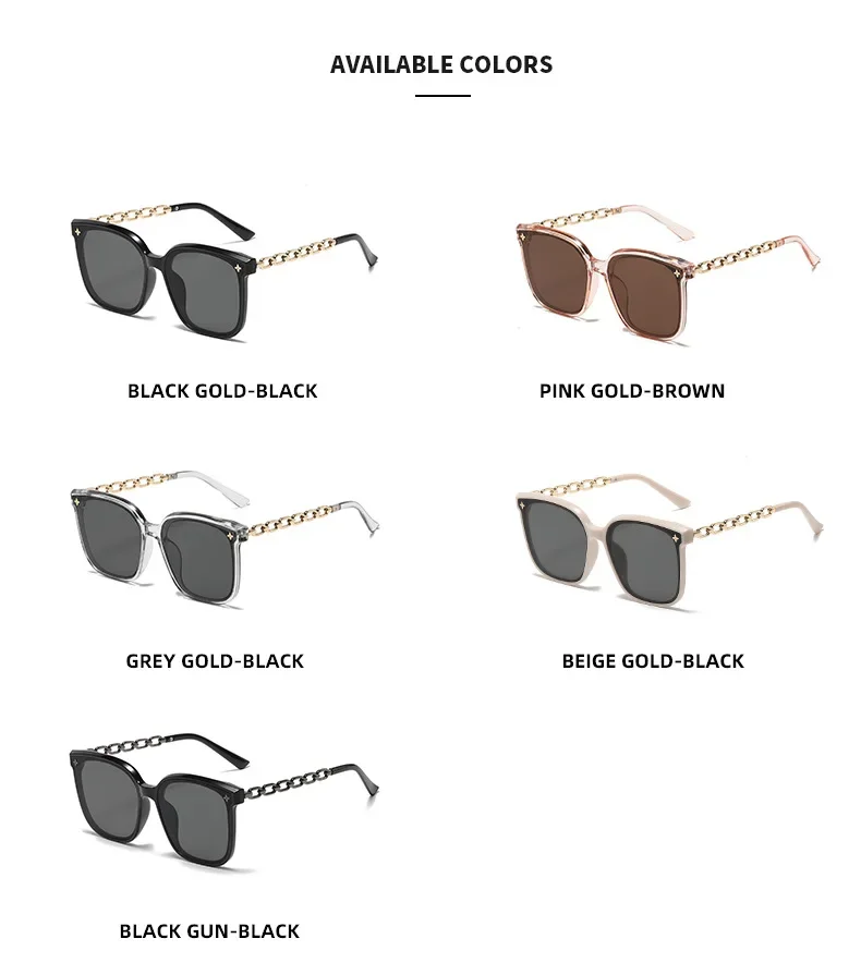 Quadratische Sonnenbrille für Frau 2023, Vintage-Stil, großer Rahmen, schwarzer Spiegel, Sonnenbrille, Schattierung, Polarisator, sexy weibliche Reisebrille, Uv400 – Detail 3