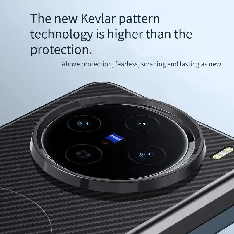 silicone Kevlar pattern Case for VIVO X100 X100S Y300 Pro X100U IQOO 12 Pro NEO 9 9S Pro magnetic Support wireless charging