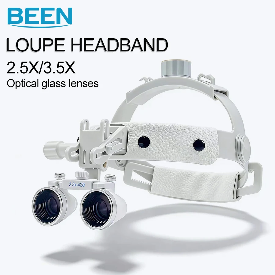

Dental Loupes Headlight White Head Wearing Light Weight Size Angle Adjustable Helmet for Medical Oral ENT Magnifier
