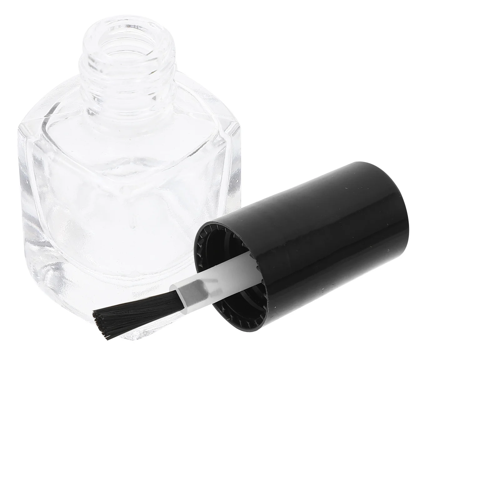 5Pcs 5Ml Empty Nail Polish Bottles with Brush Square Clear Glass Containers Spillproof Small Size Lightweight Travel Friendly