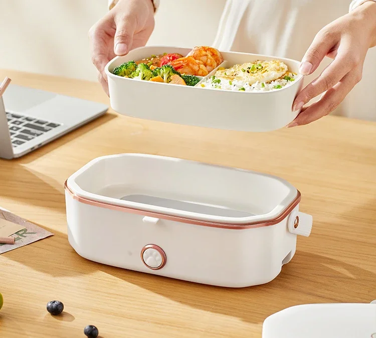 Plug in electric heating and insulation bento box, portable hot rice and vegetable tool for office workers