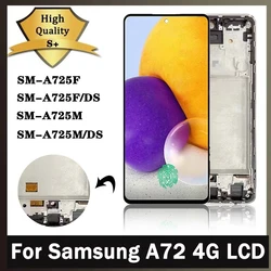 Super AMOLED For Samsung A72 A725 A725F Display Touch Screen With Frame Digitizer Assembly For Samsung A72 4G SM-A725 LCD