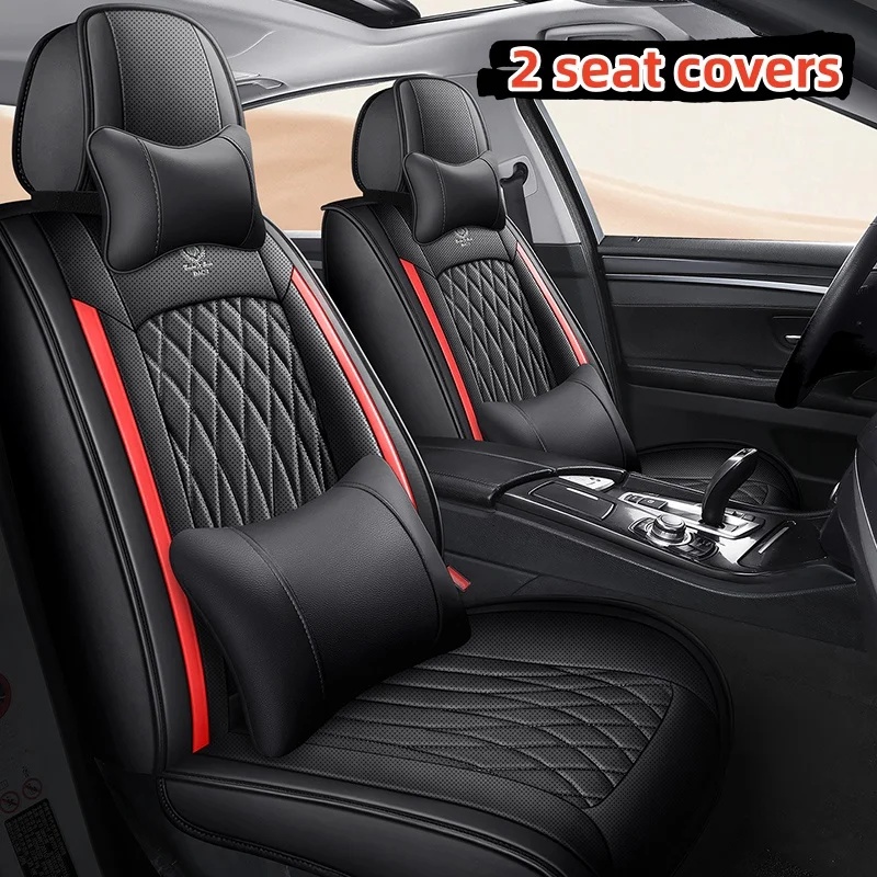 

(Luxury Edition) Dual Front Seats, Equipped with 2 Soft Headrests and 2 Comfortable Lumbar Supports, Luxurious Pu Leather Full-Cover Car Seat Covers, Universal Fit, Delicate Texture, Breathable and Not Stuffy, Suitable for All Seasons, Fits the Seat Well,