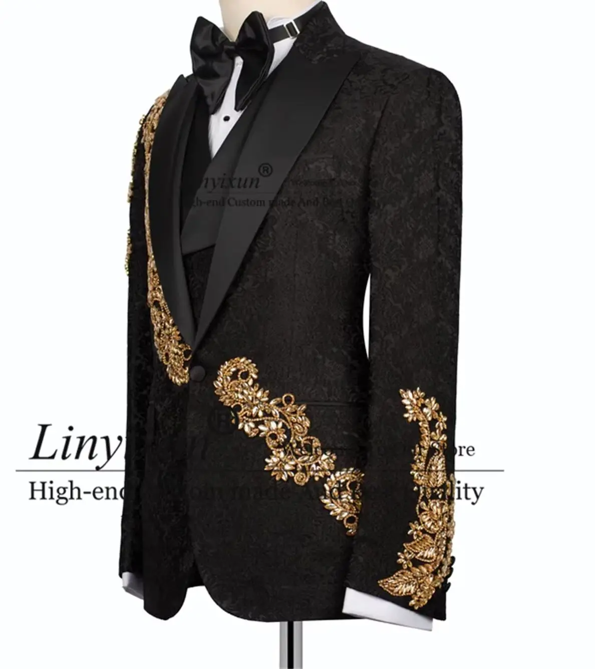 

Модные жаккардовые мужские костюмы, ювелирные изделия, орнамент, смокинги, свадебные ropa hombre, комплекты из 3 предметов, индивидуальные мужские пиджаки для жениха и вечеринки, выпускного вечера