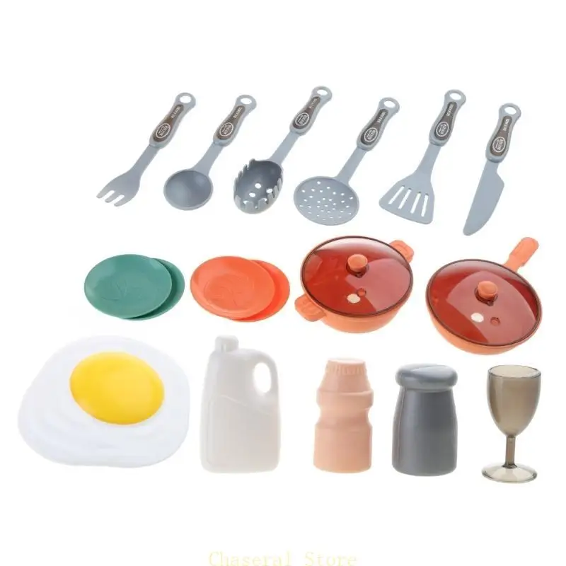 E7CE Little Kitchen Playset Kitchen Toy Set with Realistic Sound &Light for Play Sink, Cooking Stove with Steam for Play