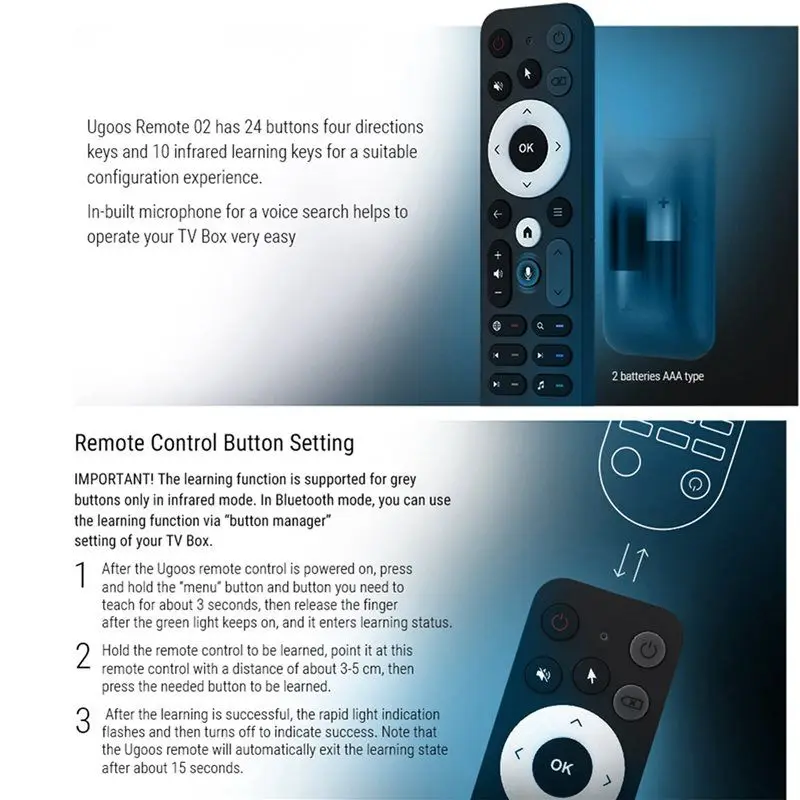 【HASD】3X UR02 بديل جهاز التحكم عن بعد الصوتي بتقنية البلوتوث لـ UGOOS AM8 PRO AM6B AM6 PLUS X4 X4Q Cube Pro Extra TOX1 TOX3 TOX4 #6