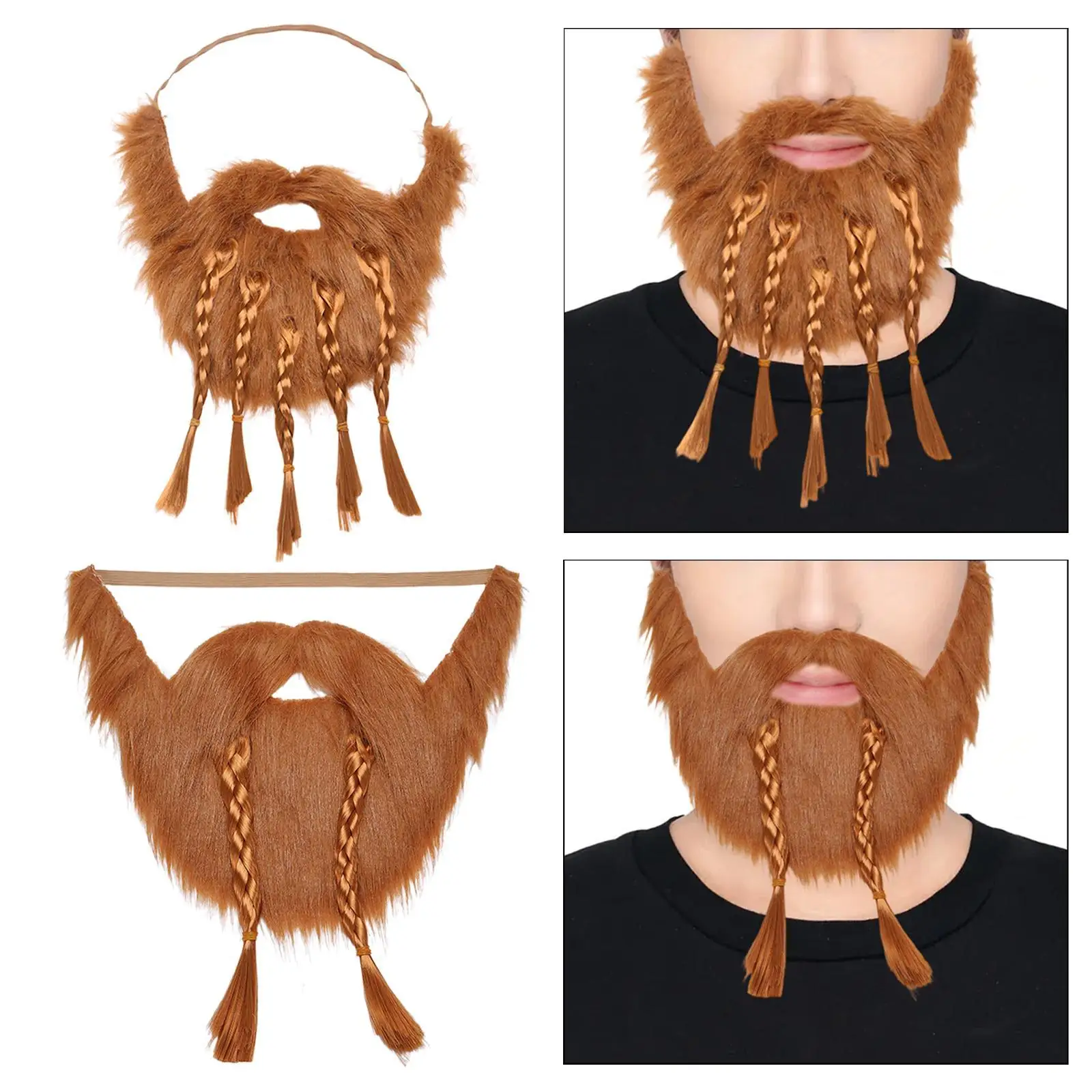 

Fake Beard Fancy Dress Makeup Facial Hair Chin Strap Costume Fake Mustache for