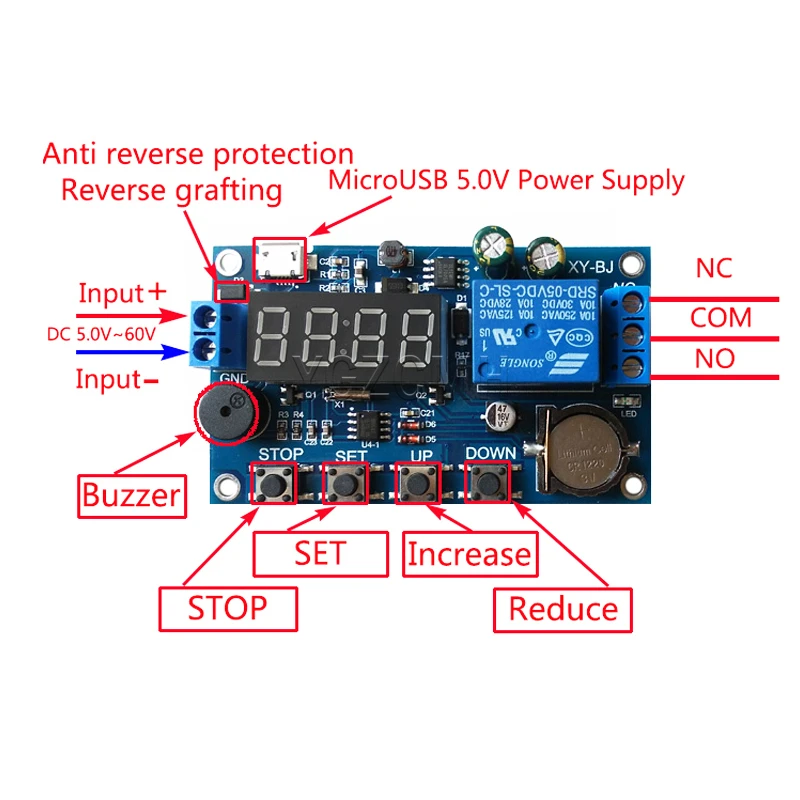 Delay Real-time Relay Timing Control Relay Module 24H Timing Switch