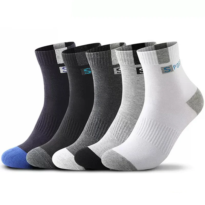 Bamboo Fiber Autumn Winter Men Middle Tube Socks Cotton Sports Sock Breathable Deodorant Business Socks Plus Size 36-43