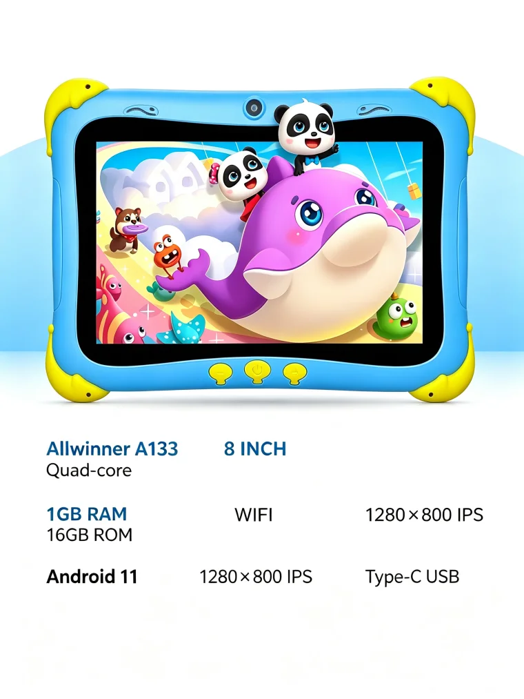 8 INCH T10 Tablet PC 1GB RAM 16GB ROM 1280 X 800 IPS 1.4GHz B3 Android 11 Quad Core Dual Camera CPU Allwinner A133