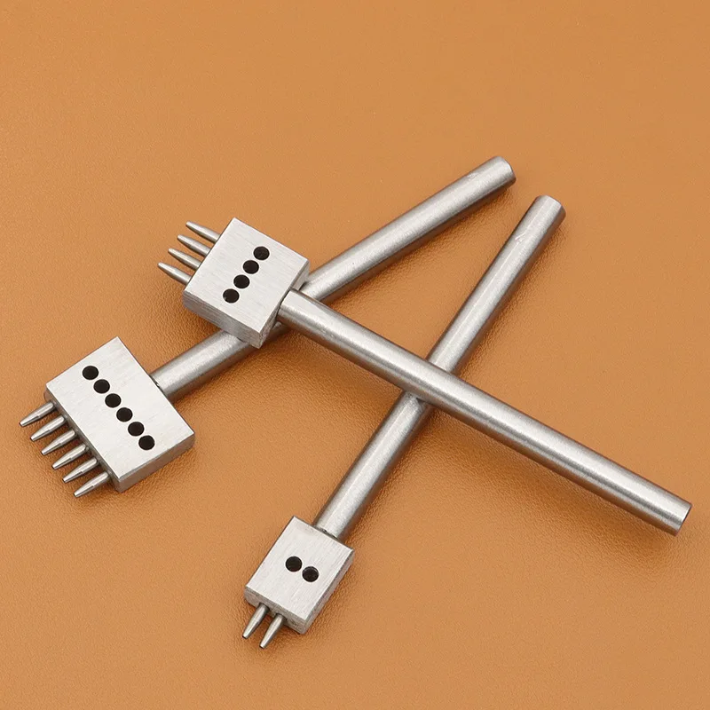 3-teiliges Manuelles Lederlochstanzen-Set mit 4/5/6 mm Abstand, Runde Stanzformen für DIY Lederhandwerk und Bastelsets – Detail 8