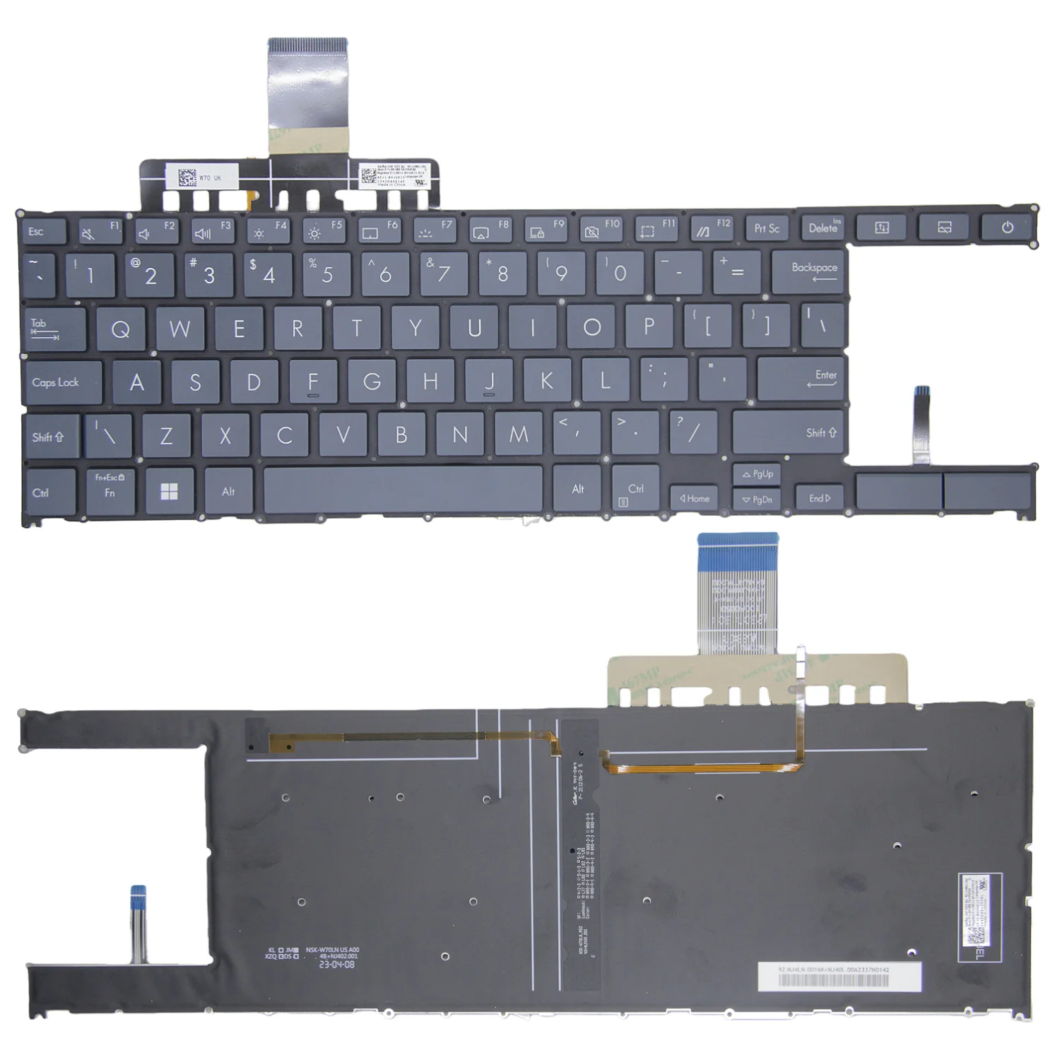 B=For  US Keyboad  Asus Zenbook duo X2 Duo UX482/F/FL/EA UX4100E/EA  Backlit