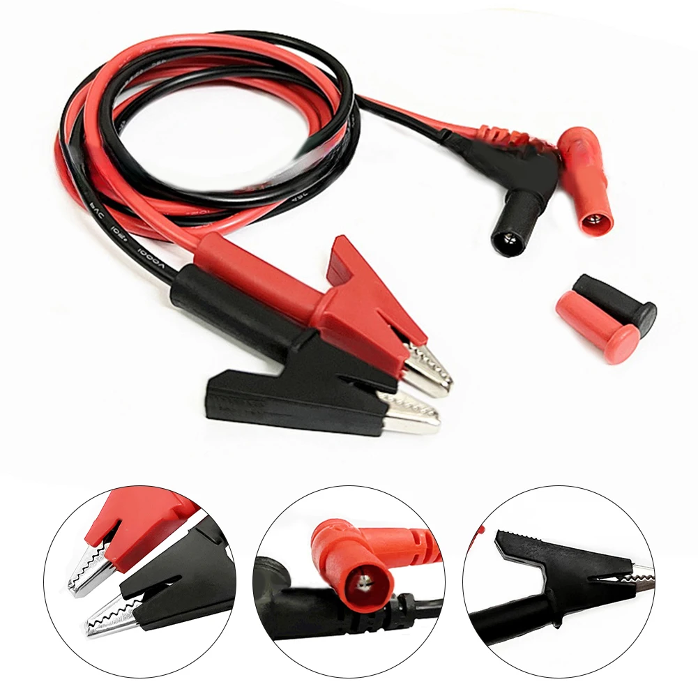Fully Insulated Clip Test Probe Electrical Testing For Multimeters For Power Supplies 35mm Small Tip 4mm Connector 90cm Length