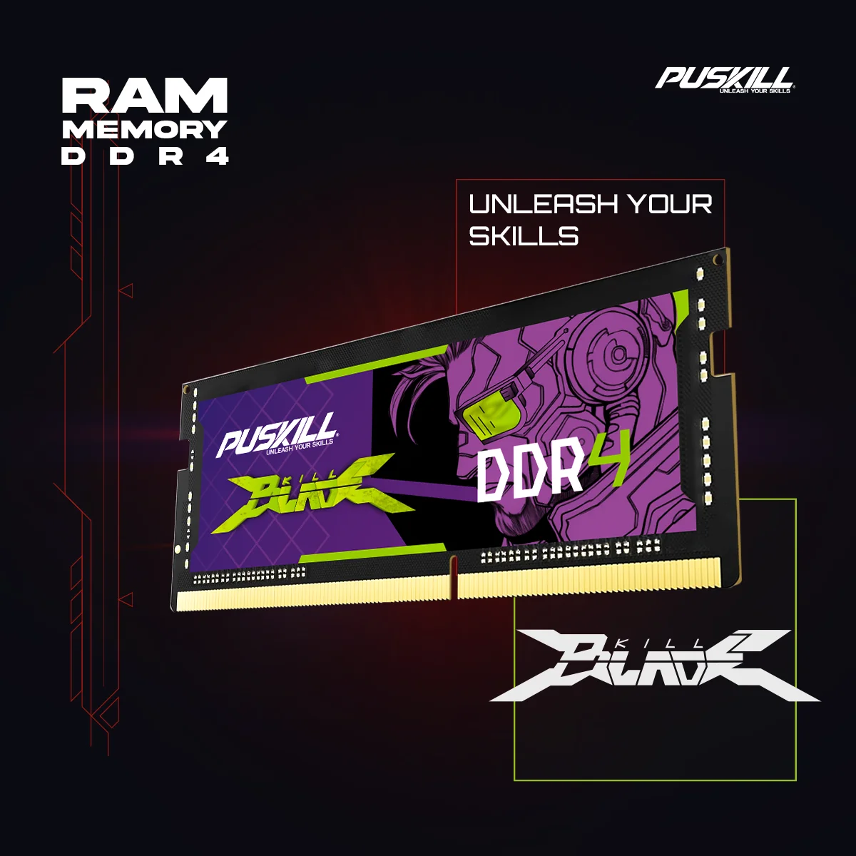 PUSKILL Killblade Memória Notebook Ddr4 16gb 8gb 1.2V 3200mhz 2666mhz 260-PIN SODIMM Memoria RAM Laptop Memory image 5