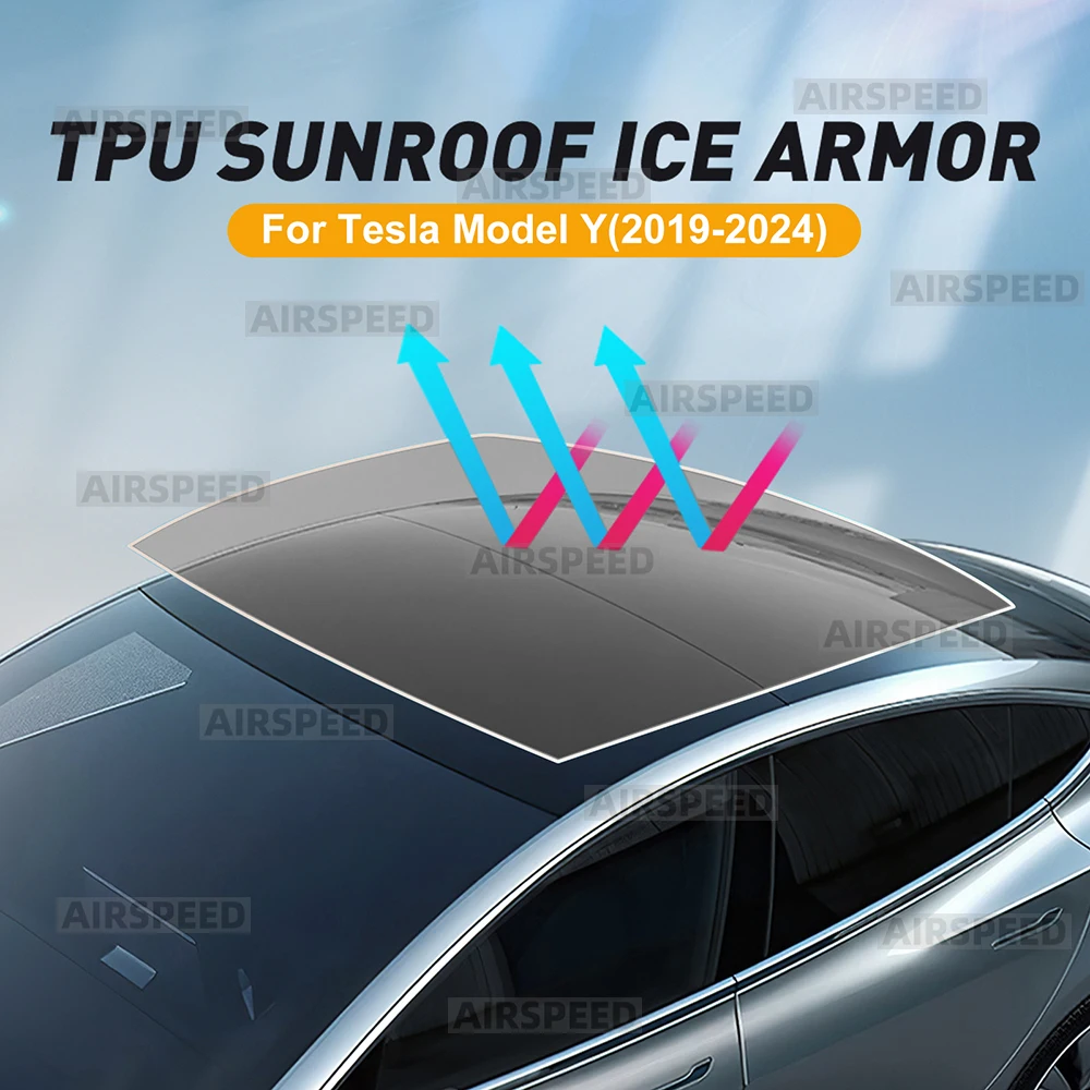 

Black TPU Ice Armor Sunroof Protection Film for Tesla Model Y 2020 2021 2022 2023 2024 Heat Insulation Trim Car PPF Accessories