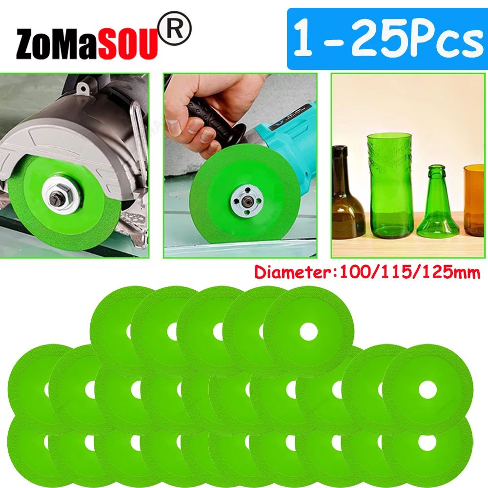 1-25 sztuk tarcza do cięcia szkła 100/115/125mm diamentowe butelki wina brzeszczot Jade Crystal szlifowanie fazowanie ostrze tnące szkło Cut