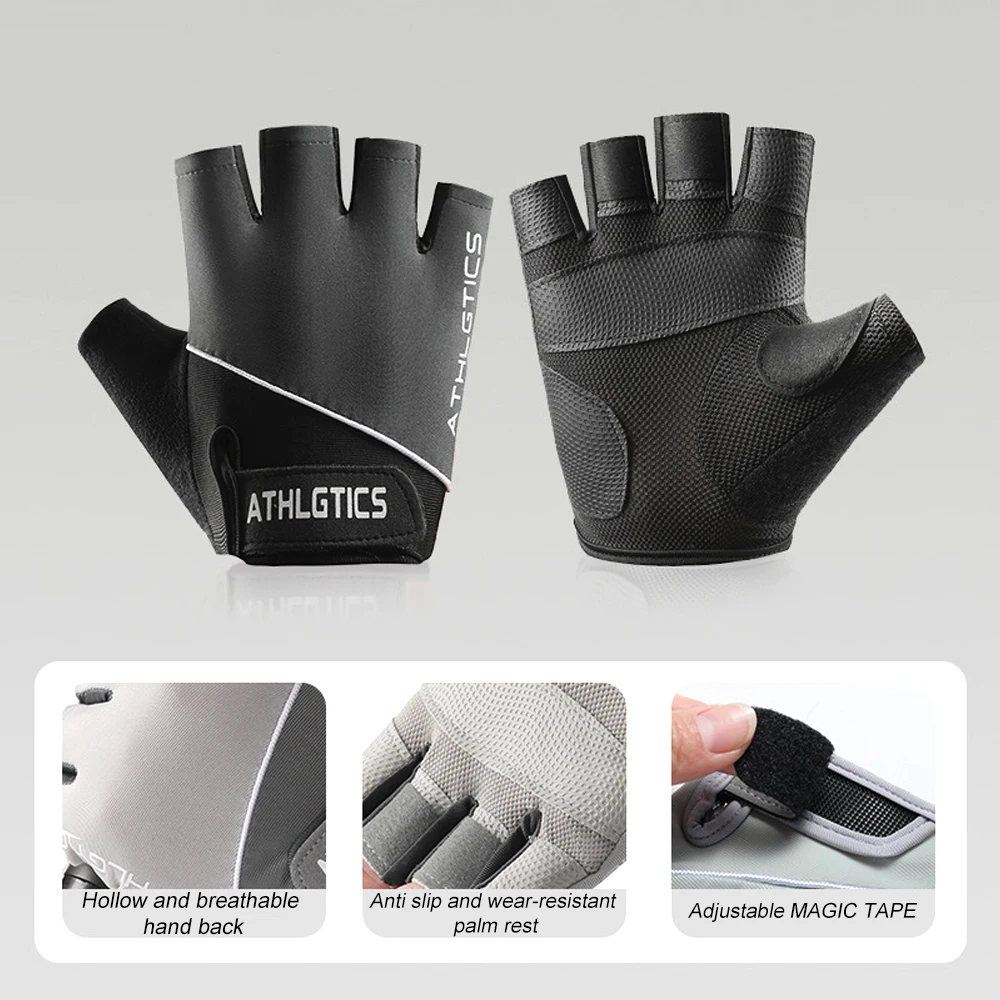 1 Paar atmungsaktive fingerlose Fahrradhandschuhe für Männer und Frauen, Workout, Fitnessstudio, Gewichtheben, Training, Übung, Fitness – Detail 7