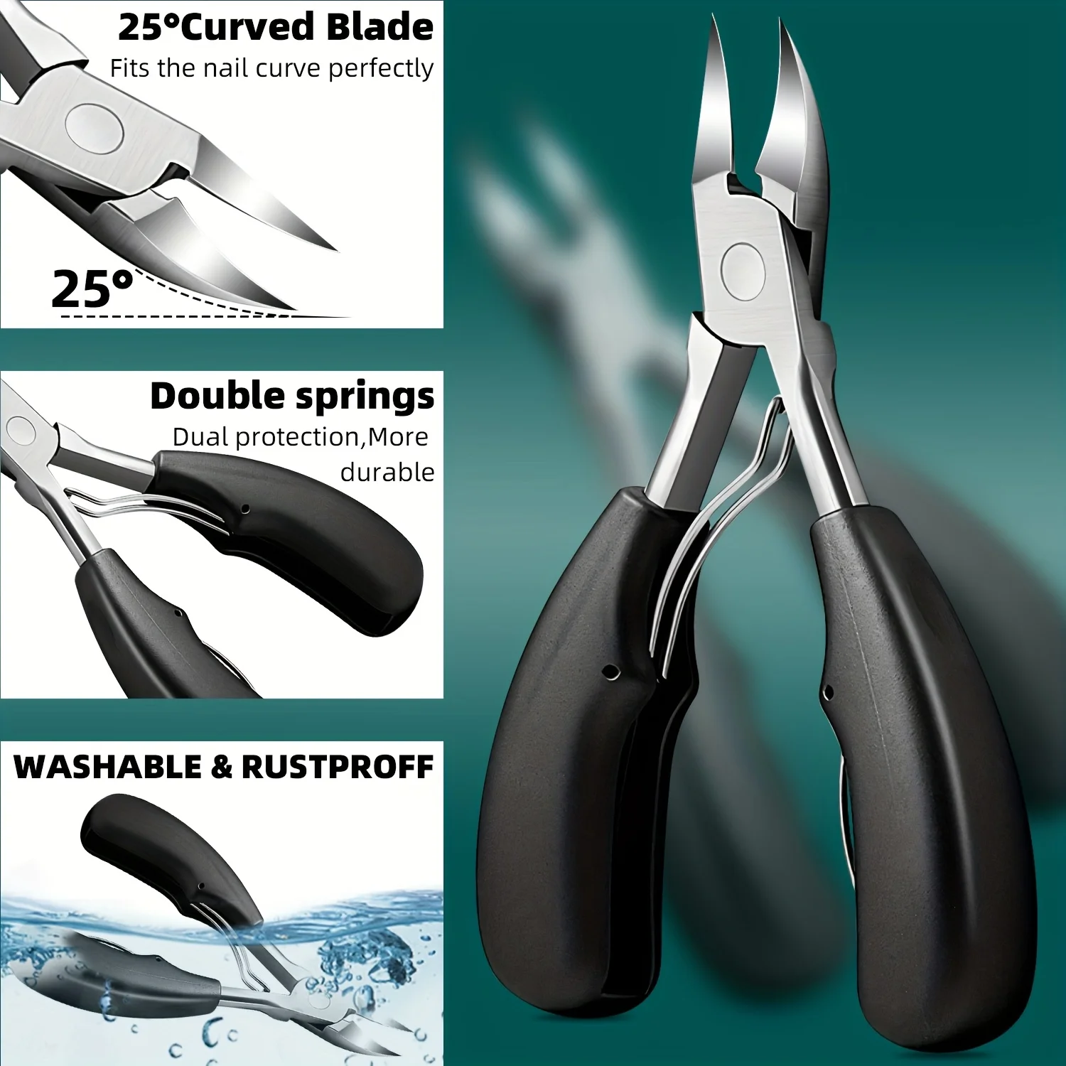 Kit per la rimozione della cuticola dell'unghia del piede in acciaio inossidabile da 1/11/12 pezzi, tagliaunghie per becco dell'ago, ideale per uomini e donne adatto per le unghie dei piedi