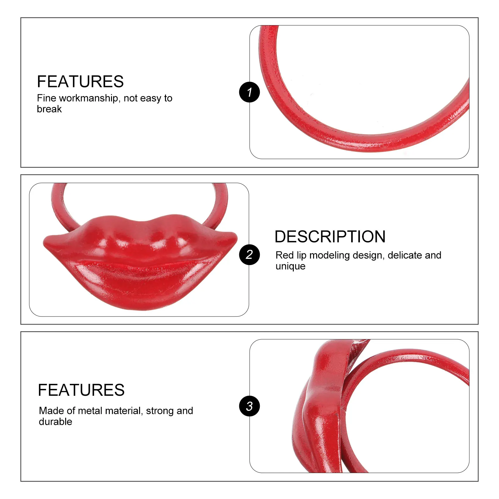 

2 Pcs Napkin Ring Lip Shaped Buckles Napkins Modern Rings Serviette Metal Holder Dining Table Decor