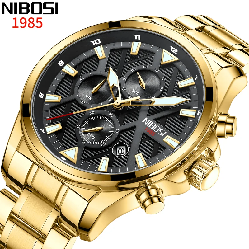 

NIBOSI Men Watches Quartz Business Watches Mens Clock Top Brand Luxury Watch Men Chronograph Watch for Men Relogio Masculino