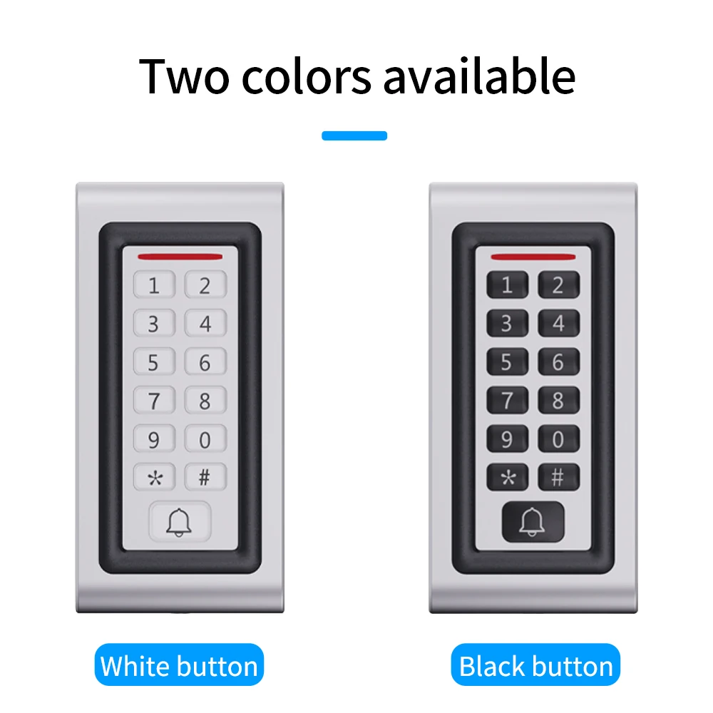 Imagem -05 - Rfid Access Control Kits Backlight Door Teclado Metal 2000 Usuários 125khz Key Entry Wiegand Card Reader Doorbell Access Lock System